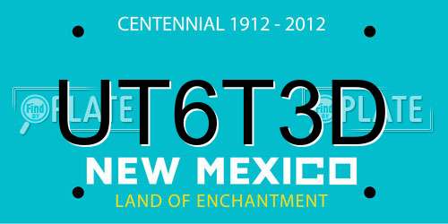 UT6T3D New Mexico License Plate