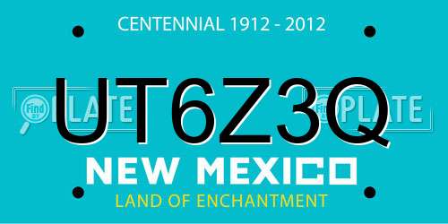UT6Z3Q New Mexico License Plate