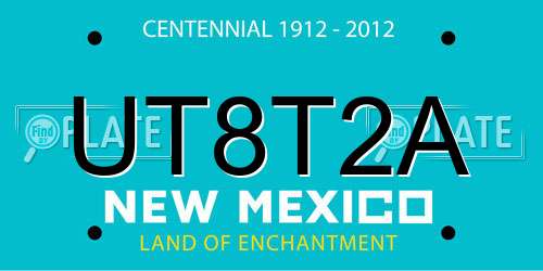 UT8T2A New Mexico License Plate