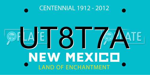 UT8T7A New Mexico License Plate