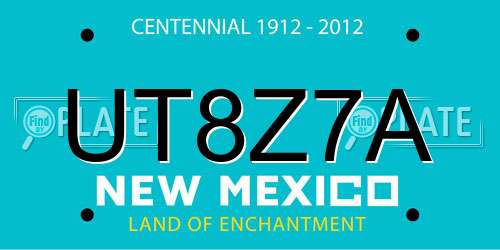 UT8Z7A New Mexico License Plate