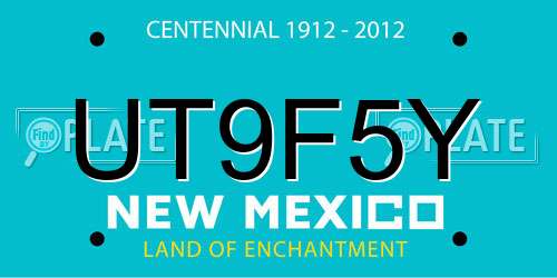 UT9F5Y New Mexico License Plate