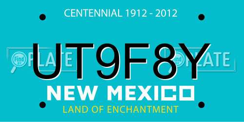 UT9F8Y New Mexico License Plate