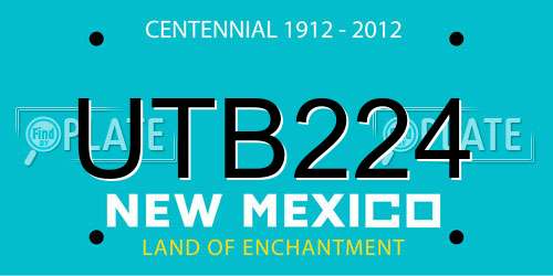 UTB224 New Mexico License Plate
