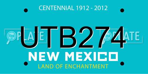 UTB274 New Mexico License Plate