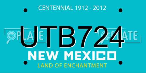 UTB724 New Mexico License Plate