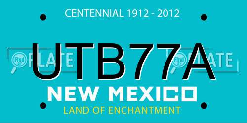 UTB77A New Mexico License Plate