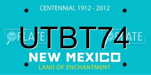 UTBT74 New Mexico License Plate