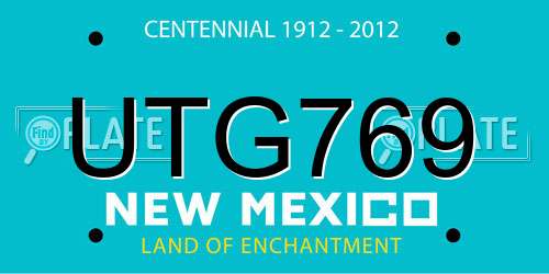 UTG769 New Mexico License Plate