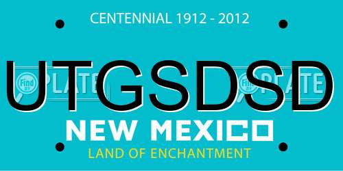 UTGSDSD New Mexico License Plate