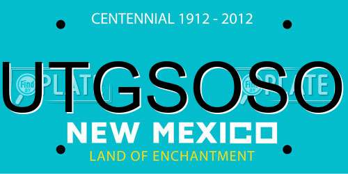 UTGSOSO New Mexico License Plate
