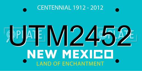 UTM2452 New Mexico License Plate
