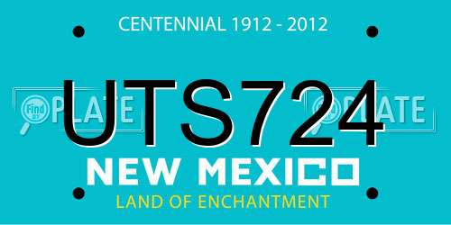 UTS724 New Mexico License Plate