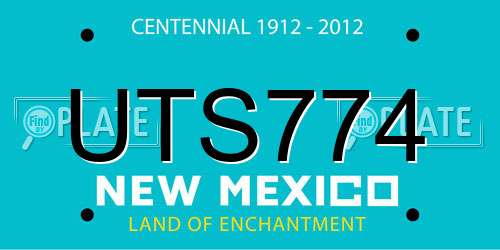 UTS774 New Mexico License Plate