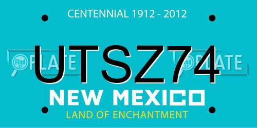UTSZ74 New Mexico License Plate