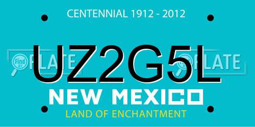 UZ2G5L New Mexico License Plate