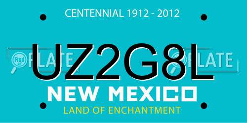 UZ2G8L New Mexico License Plate