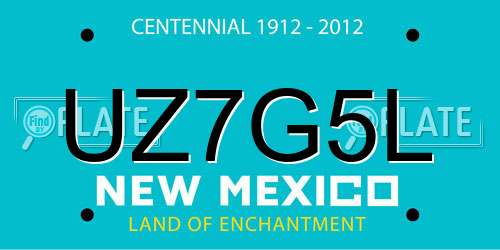 UZ7G5L New Mexico License Plate
