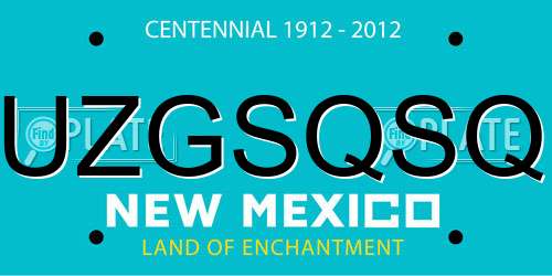 UZGSQSQ New Mexico License Plate