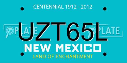 UZT65L New Mexico License Plate