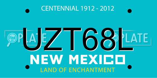 UZT68L New Mexico License Plate