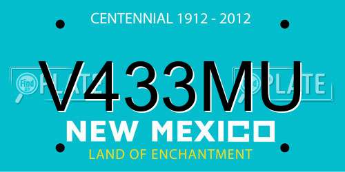 V433MU New Mexico License Plate