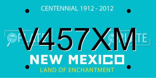 V457XM New Mexico License Plate