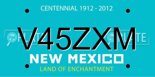 V45ZXM New Mexico License Plate