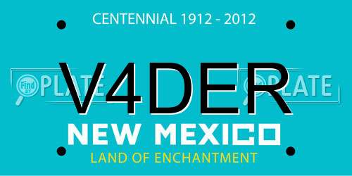 V4DER New Mexico License Plate