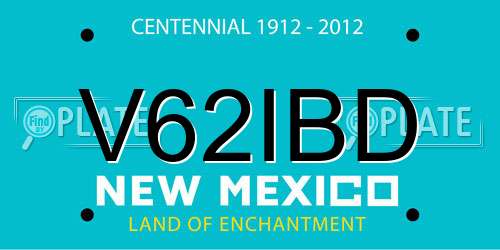 V62IBD New Mexico License Plate