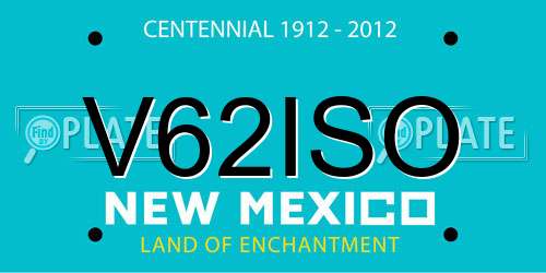V62ISO New Mexico License Plate