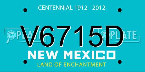 V6715D New Mexico License Plate