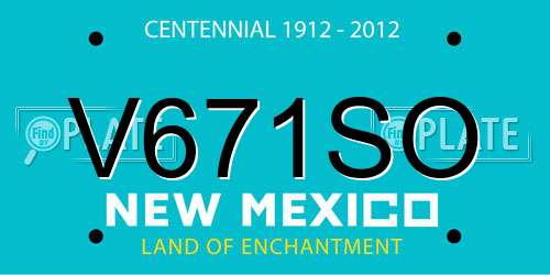 V671SO New Mexico License Plate