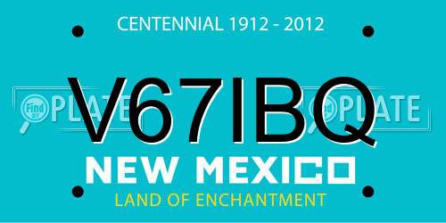 V67IBQ New Mexico License Plate