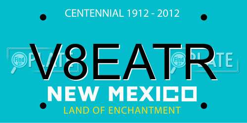 V8EATR New Mexico License Plate