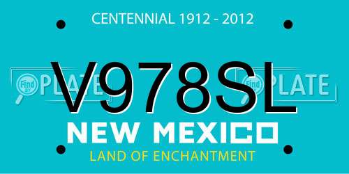 V978SL New Mexico License Plate