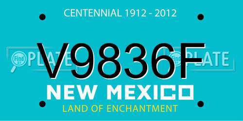 V9836F New Mexico License Plate