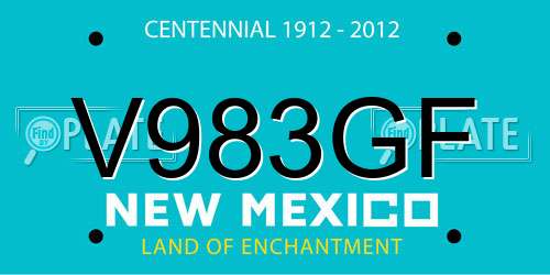 V983GF New Mexico License Plate