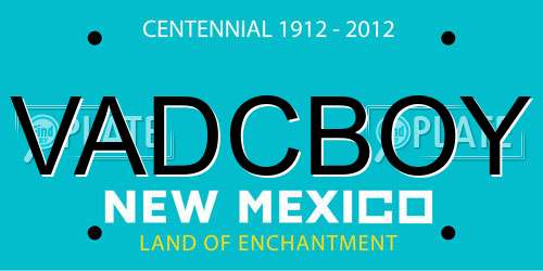 VADCBOY New Mexico License Plate
