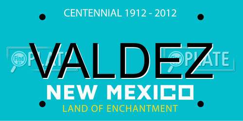 VALDEZ New Mexico License Plate