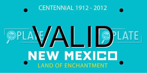 VALID New Mexico License Plate