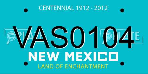 VAS0104 New Mexico License Plate