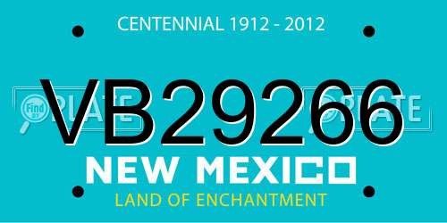 VB29266 New Mexico License Plate