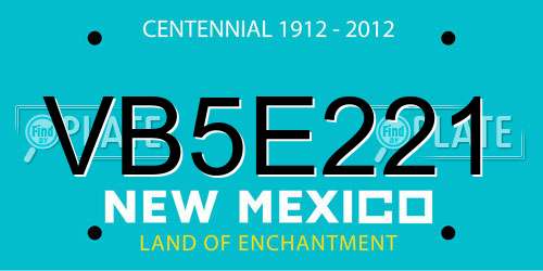 VB5E221 New Mexico License Plate