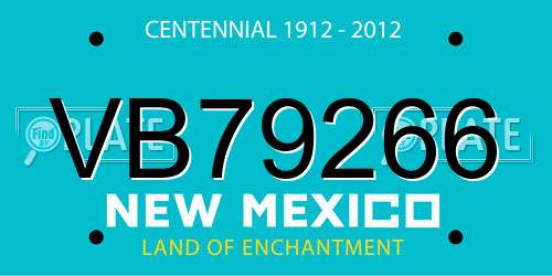 VB79266 New Mexico License Plate