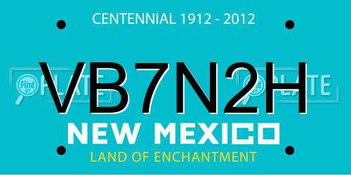 VB7N2H New Mexico License Plate
