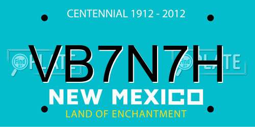 VB7N7H New Mexico License Plate