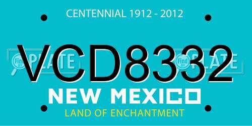 VCD8332 New Mexico License Plate