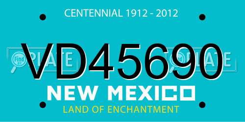 VD45690 New Mexico License Plate