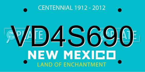 VD4S690 New Mexico License Plate